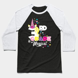 Third Grade Girls Unicorn Back to school Magical 3rd grader gift Baseball T-Shirt